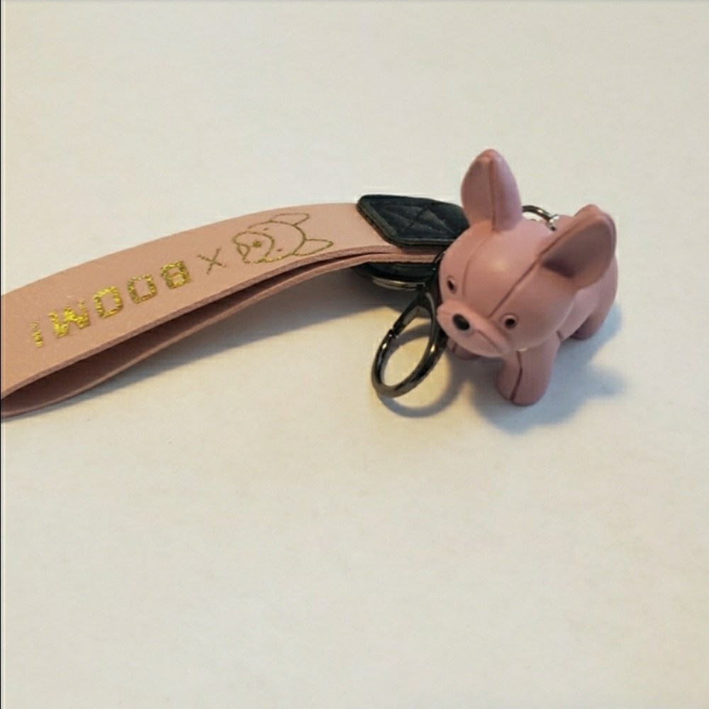 Pink French Bulldog Purse Charm Keyring Keychain